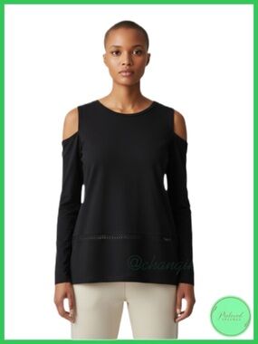 Michael Kors Black Cold Shoulder Top